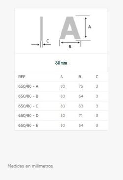 Lettre 651 80 mm Evi LN010A