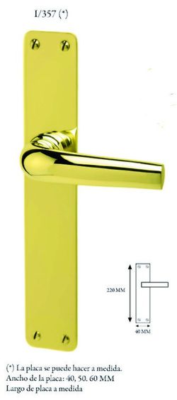 Poignée droite en laiton avec plaque MM9029