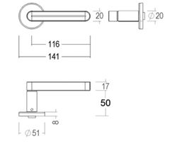 Poignée 193 PALMA Quincalux MM0170