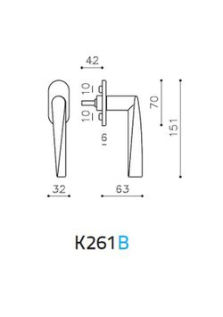 Poignée de fenêtre dynamique K261B Olivari