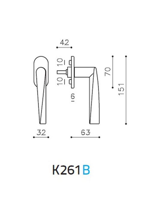 Poignée de fenêtre dynamique K261B Olivari