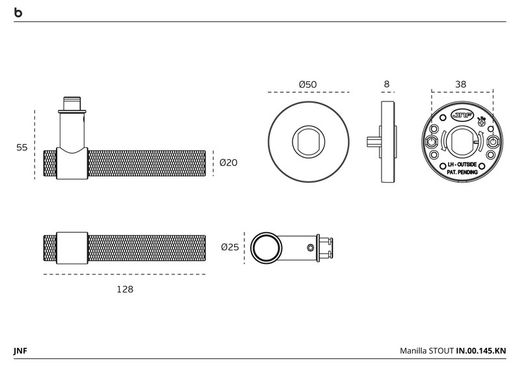 Poignée STOUT IN.00.145.KN par JNF MM0144