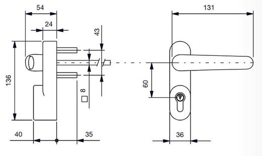 POIGNÉE + CYLINDRE POUR ANTIPAN.NOIR CE7100NE00