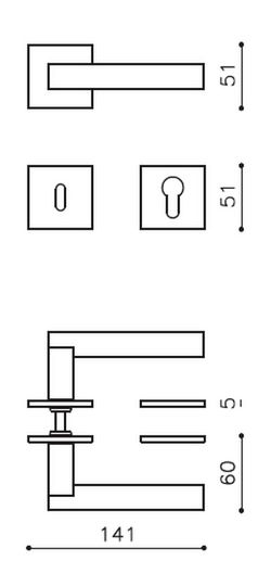 Manivelle M230RY8B EUCLIDE Q par Olivari MM2230