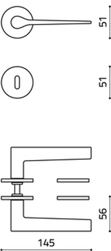Manivelle Olivari M106RSB8B LAMA L MM2106