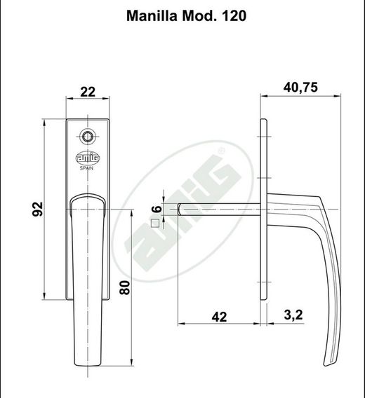 Manivelle de fenêtre Amig 120 17845 MV0033LP00