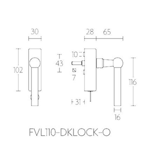 manivelle de fenêtre Formani Ferrovia MV1503IMLL