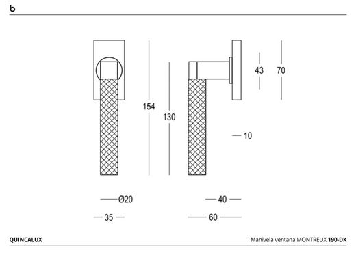 Poignée de fenêtre MONTREUX Quincalux MV0155