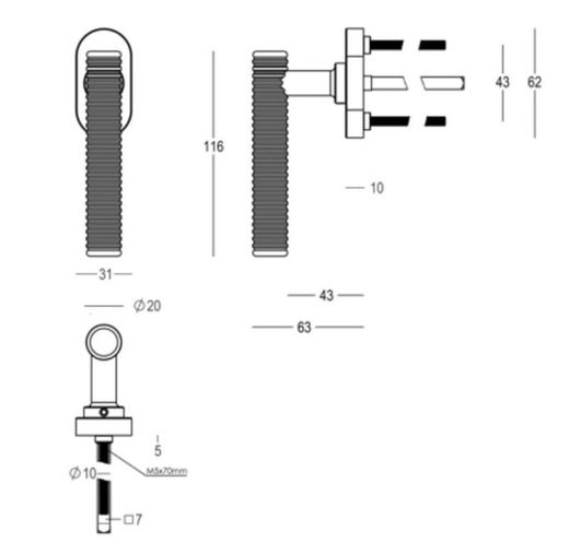 Poignée de fenêtre Quincalux London MV0401