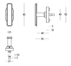 Poignée de fenêtre Quincalux « T », modèle Paris MV0403