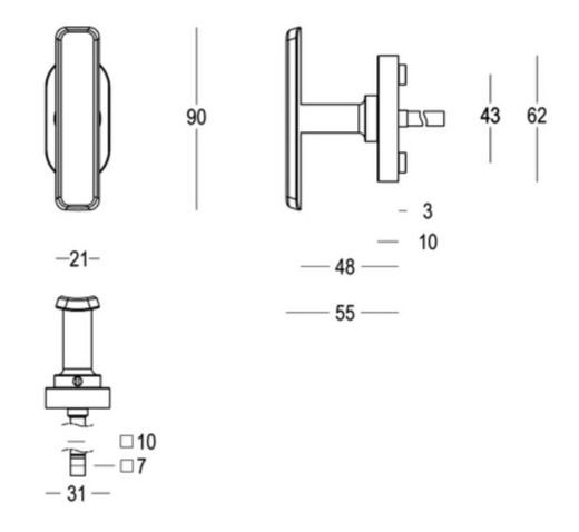 Poignée de fenêtre Quincalux « T », modèle Paris MV0403