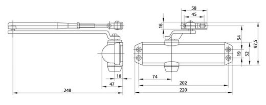 Ressort de ferme-porte Tesa DC-120 RM1120