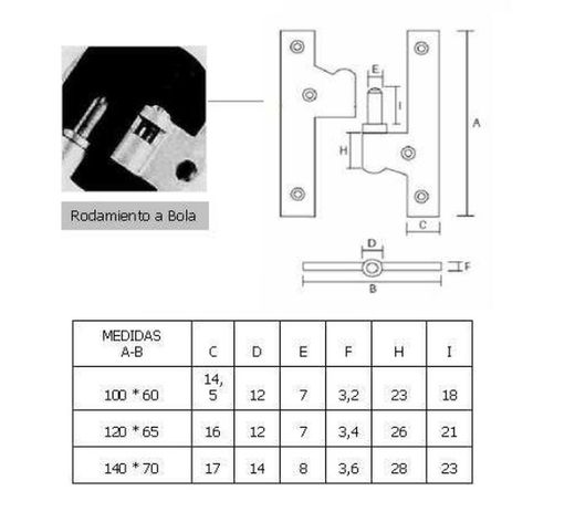 Charnière en laiton réf. BP0310