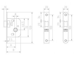 Loquet à mortaise étroit 1510 MCM CO1510