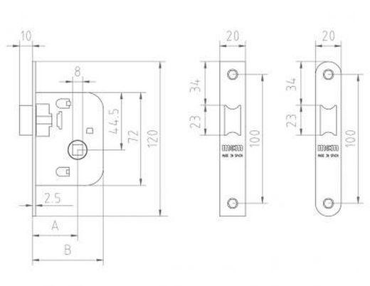 Loquet à mortaise étroit 1510 MCM CO1510