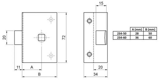 Loquet en saillie 234 Ilargi CO0234