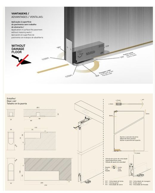 Pivot de porte IN.05.204 100 KG JNF RM5204IM00