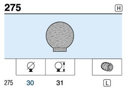 Bouton boule en bois 275-276 Reunion Industrial A3006