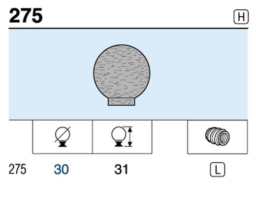 Bouton boule en bois 275-276 Reunion Industrial A3006