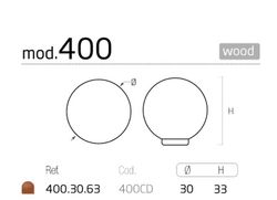 Bouton boule en bois 400 Nesu A1704WE30