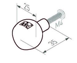 Bouton sphérique DAUBY PURE A6619