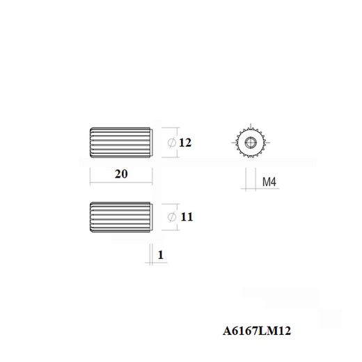 Bouton rainuré Royal Quincalux A6167
