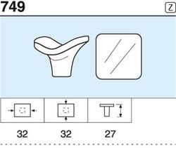 Bouton carré 749 Réunion industrielle A0749