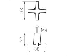 Bouton en croix réf. 7114 PURE par DAUBY A6614PL00