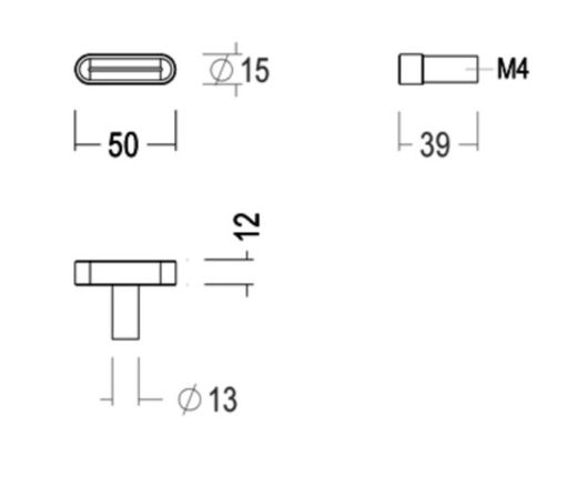 Bouton en forme de T 194KT AS Quincalux A0174