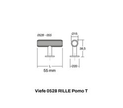 Bouton en forme de T 0528 RILLE de Viefe A2528