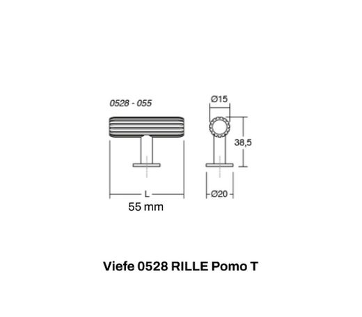 Bouton en forme de T 0528 RILLE de Viefe A2528