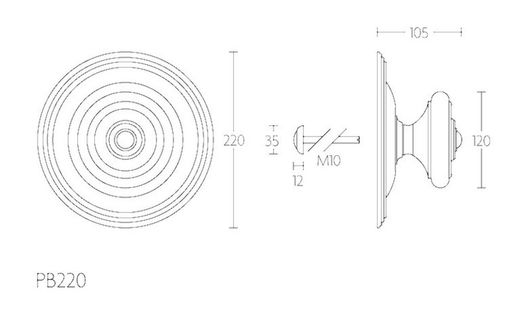 Bouton fixe Formani Ferrovia Piet Boon LP2702