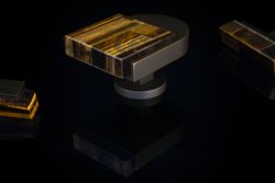 Poignée fixe Emporia avec bouton œil-de-tigre LP9210