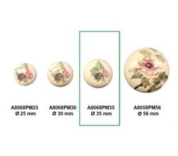 Bouton en porcelaine ivoire Merigous A8068PM