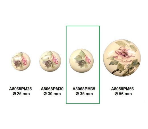 Bouton en porcelaine ivoire Merigous A8068PM