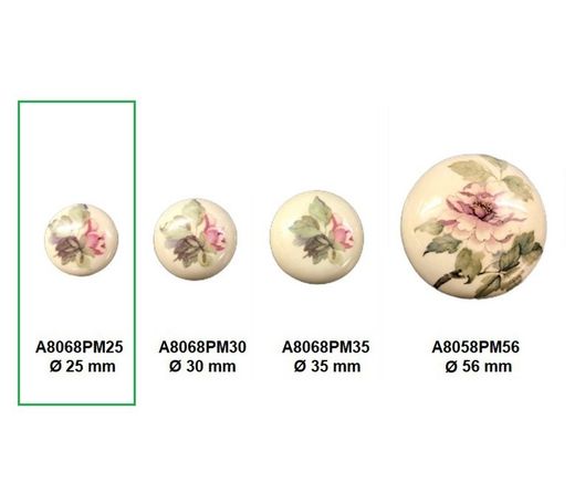 Bouton en porcelaine ivoire Merigous A8068PM