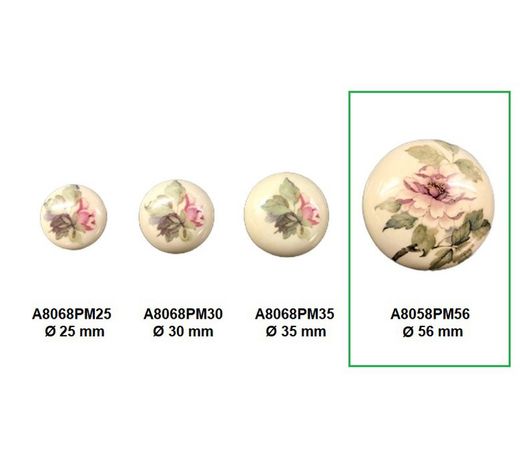 Bouton en porcelaine ivoire Merigous A8068PM