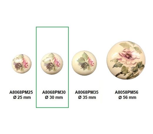 Bouton en porcelaine ivoire Merigous A8068PM