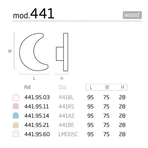 Bouton lunaire 441 Nesu A0441BL00