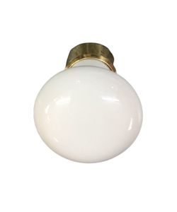 Bouton en porcelaine blanche avec base en laiton A8058PB