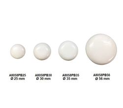 Bouton en porcelaine blanche avec base en laiton A8058PB