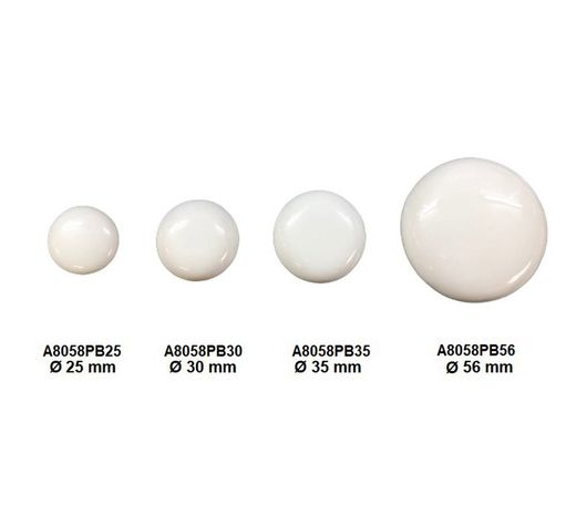 Bouton en porcelaine blanche avec base en laiton A8058PB