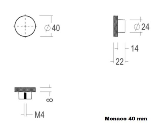 Bouton de meuble 195 MONACO par Quincalux A1155