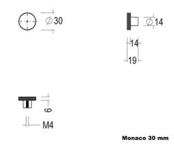 Bouton de meuble 195 MONACO par Quincalux A1155