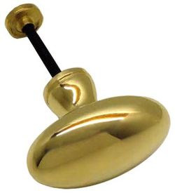 Bouton ovale fixe en laiton lisse A0114LP00
