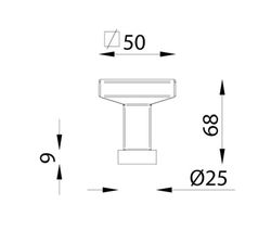 Bouton de rosace carré 124PFQ008 Reguitti LP0124NM00