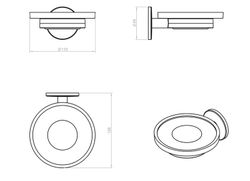 Porte-brosse à dents rond en verre Cosmic WC2692CR00 Duo 2620152