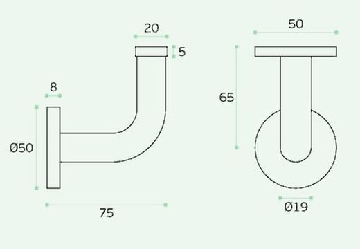 Support de main courante IN.18.130 JNF KE1810IM00