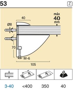 Support Pelicano 40 kg 53 Réunion industrielle SM2453PL00