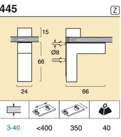 Support de pince carrée 445 Reunion Industrial SM0445NS00